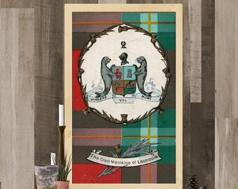 Clan Maclaine of Lochbuie Crest Vintage Poster