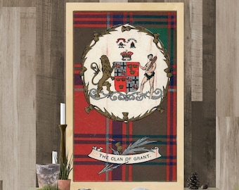 Clan Grant Crest Vintage Poster