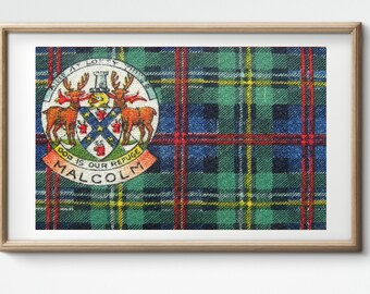 Clan Malcolm Vintage Poster/Flagge