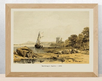 Barnbougle Castle – 1840 Painting Print (Digital Download)