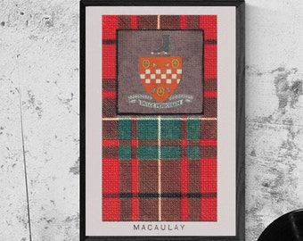 MacAulay Tartan und Wappen Vintage Poster (Digital Download)