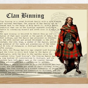 Clan Binning Vintage Poster