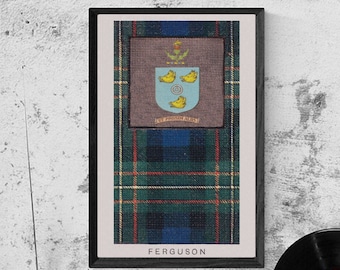 Ferguson Tartan and Coat of Arms Vintage Poster (Digital Download)