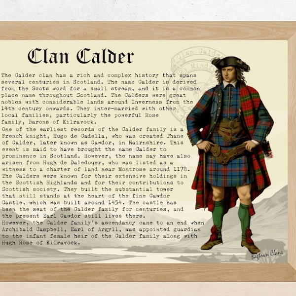 Clan Calder Scottish History Poster