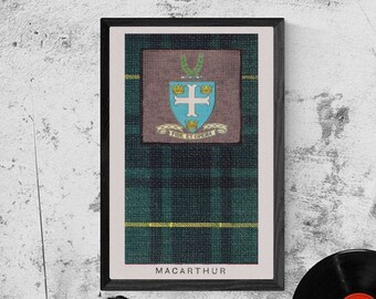 MacArthur Tartan und Wappen Vintage Poster (Digitaler Download)