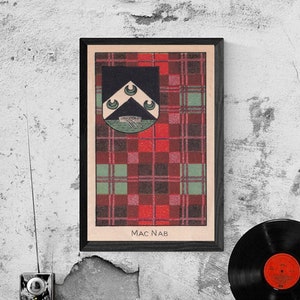 MacNab Clan Tartan and Coat of Arms Vintage Poster