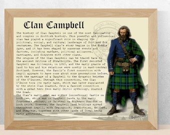Clan Campbell Scottish History Poster