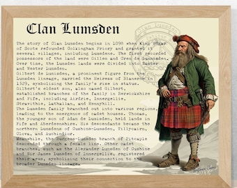Plakat z historią Szkocji klanu Lumsden