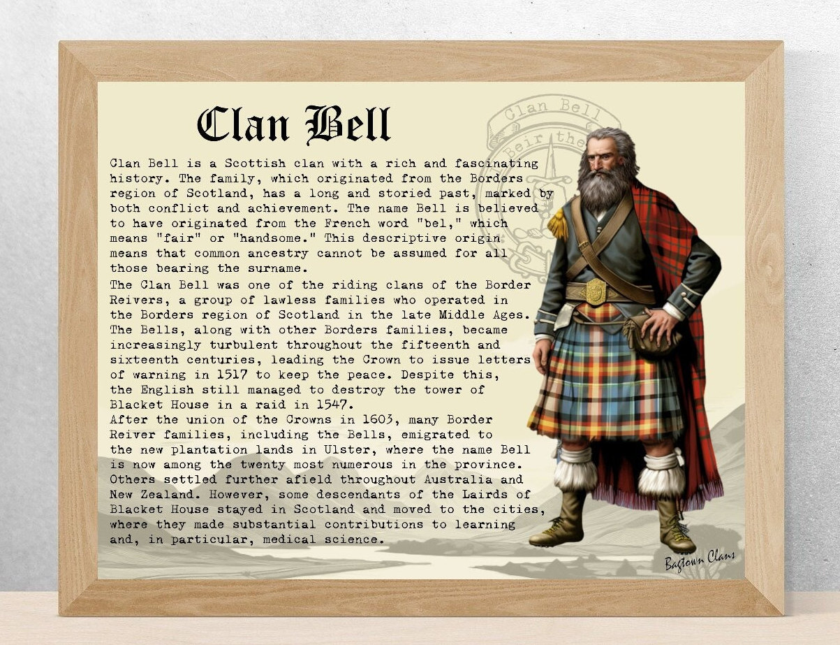 Clan Bell Vintage Poster Etsy