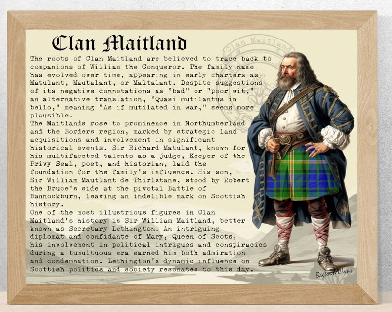 Clan Maitland Scottish History Poster.