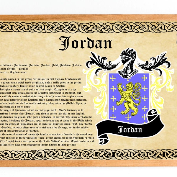 Jordan Coat of Arms Vintage Poster