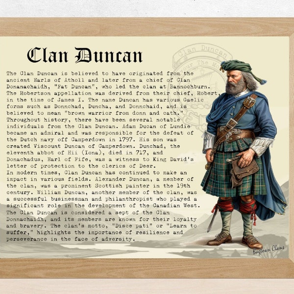 Clan Duncan Scottish History Poster