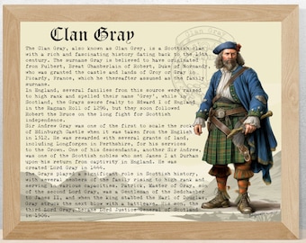 Poster di storia scozzese del clan grigio