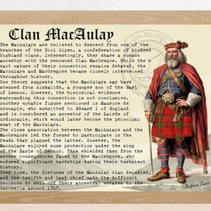 Clan MacAulay Scottish History Poster