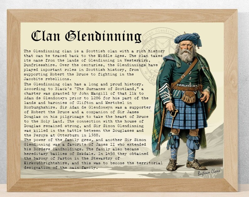 Clan Glendinning Scottish History Poster
