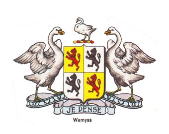 Obraz herbu szkockiego klanu Wemyss z 1906 r. (do pobrania w wersji cyfrowej)