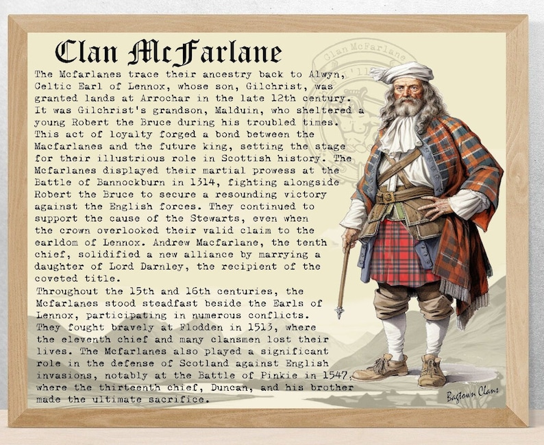 Clan McFarlane Scottish History Poster