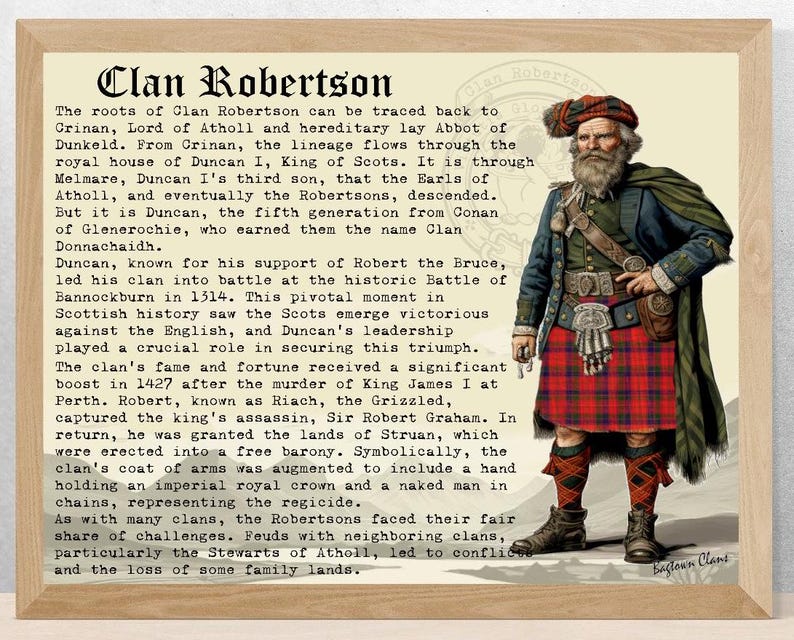 Clan Robertson Scottish History Poster Etsy Clan Robertson Scottish History Poster Etsy
