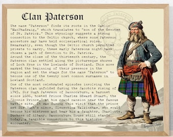 Clan Paterson Scottish History Poster