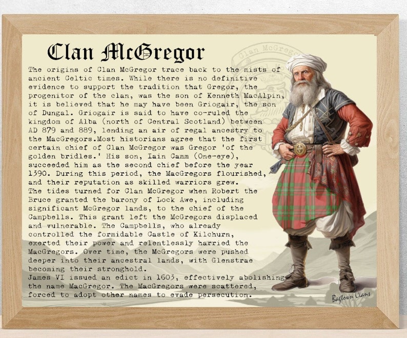 Clan McGregor Scottish History Poster