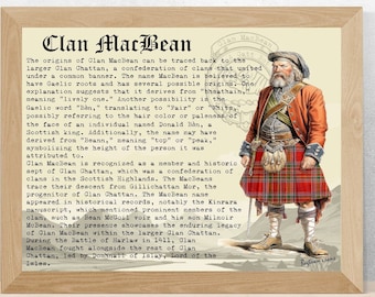 Clan MacBean Scottish History Poster