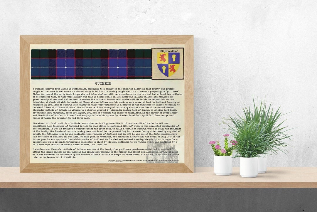 Clan Guthrie Vintage Poster Etsy