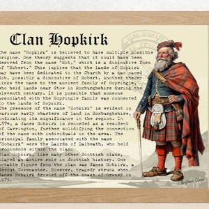 Clan Hopkirk Scottish History Poster