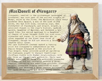 MacDonell of Glengarry Scottish Clan History Poster