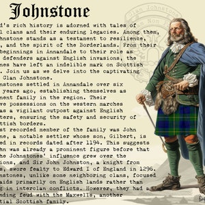 Clan Johnstone Scottish History Poster - Etsy