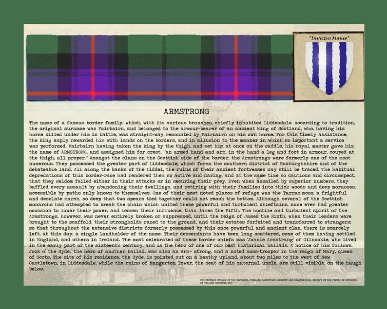 Clan Armstrong Vintage Poster - Etsy