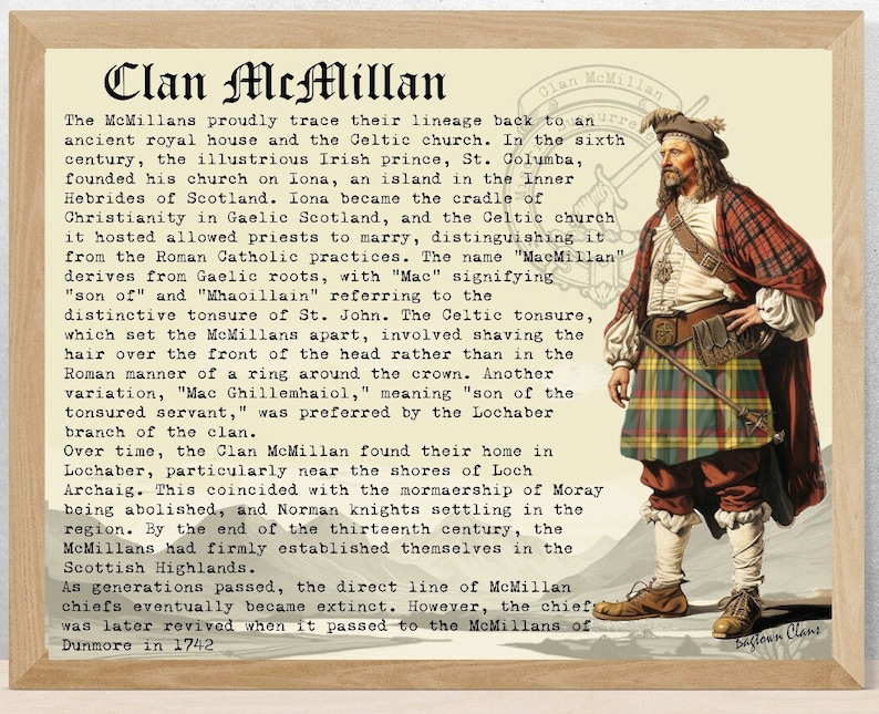 Clan McMillan Scottish History Poster
