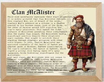 Clan McAlister Scottish History Poster
