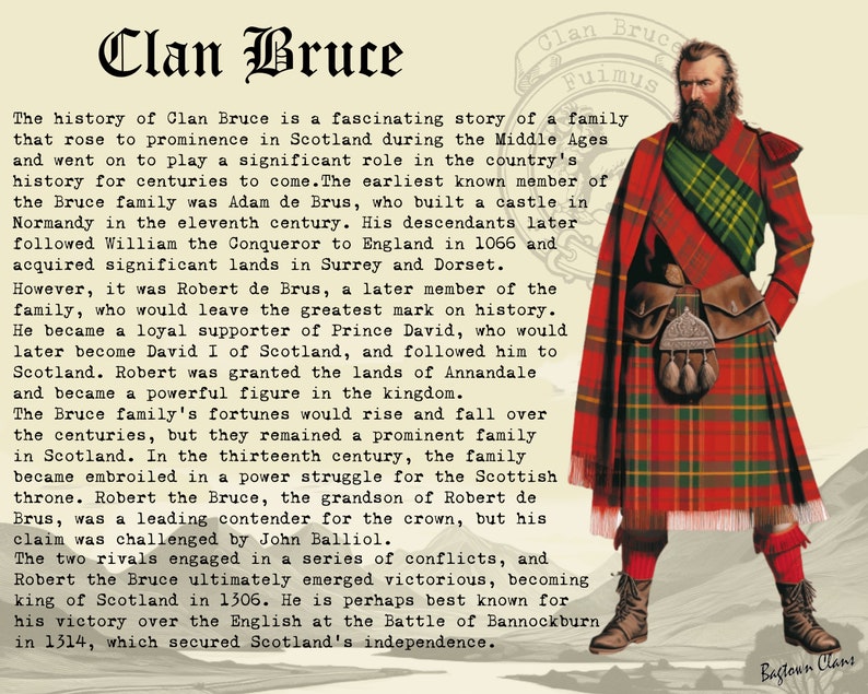Clan Bruce Vintage Poster - Etsy