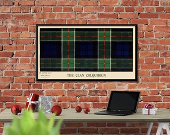 Clan Colquhoun of  1886 Vintage Tartan Poster
