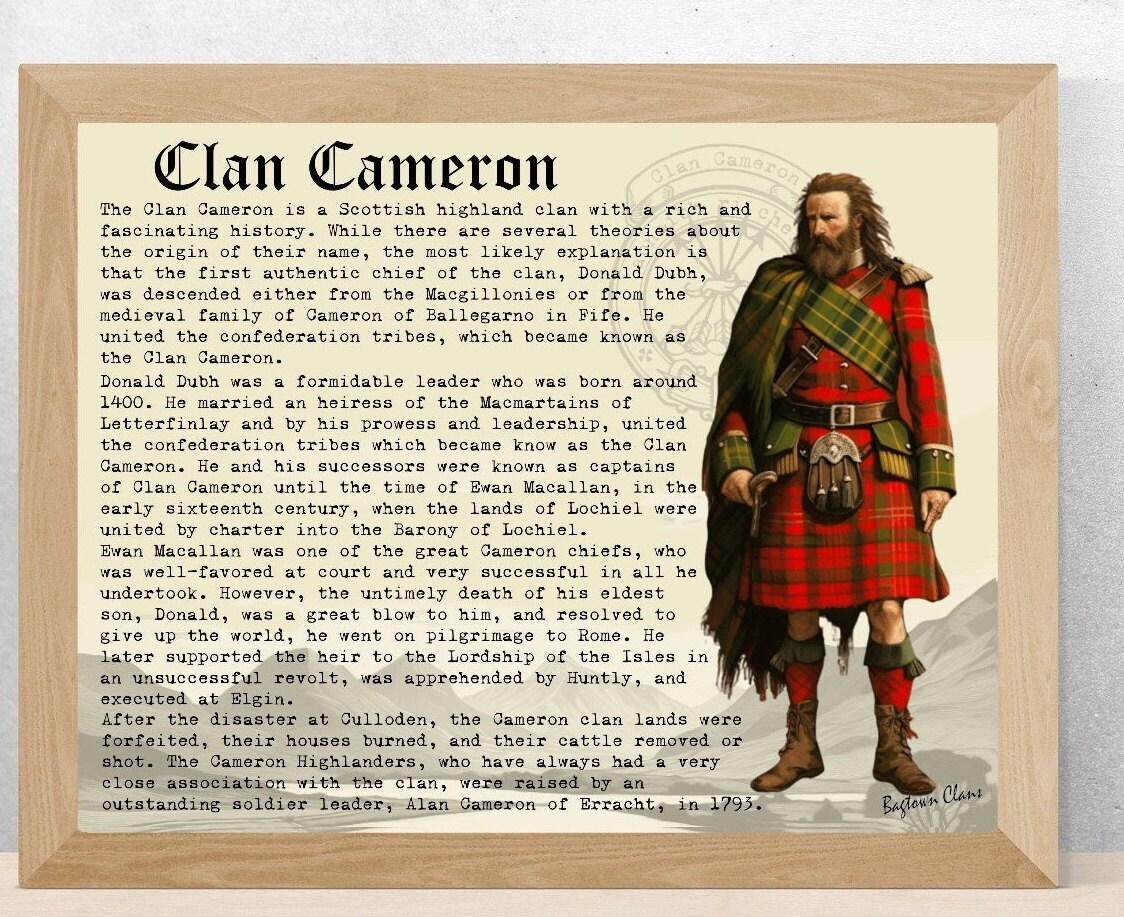 Clan Cameron Scottish History Poster