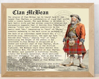 Clan McBean Scottish History Poster