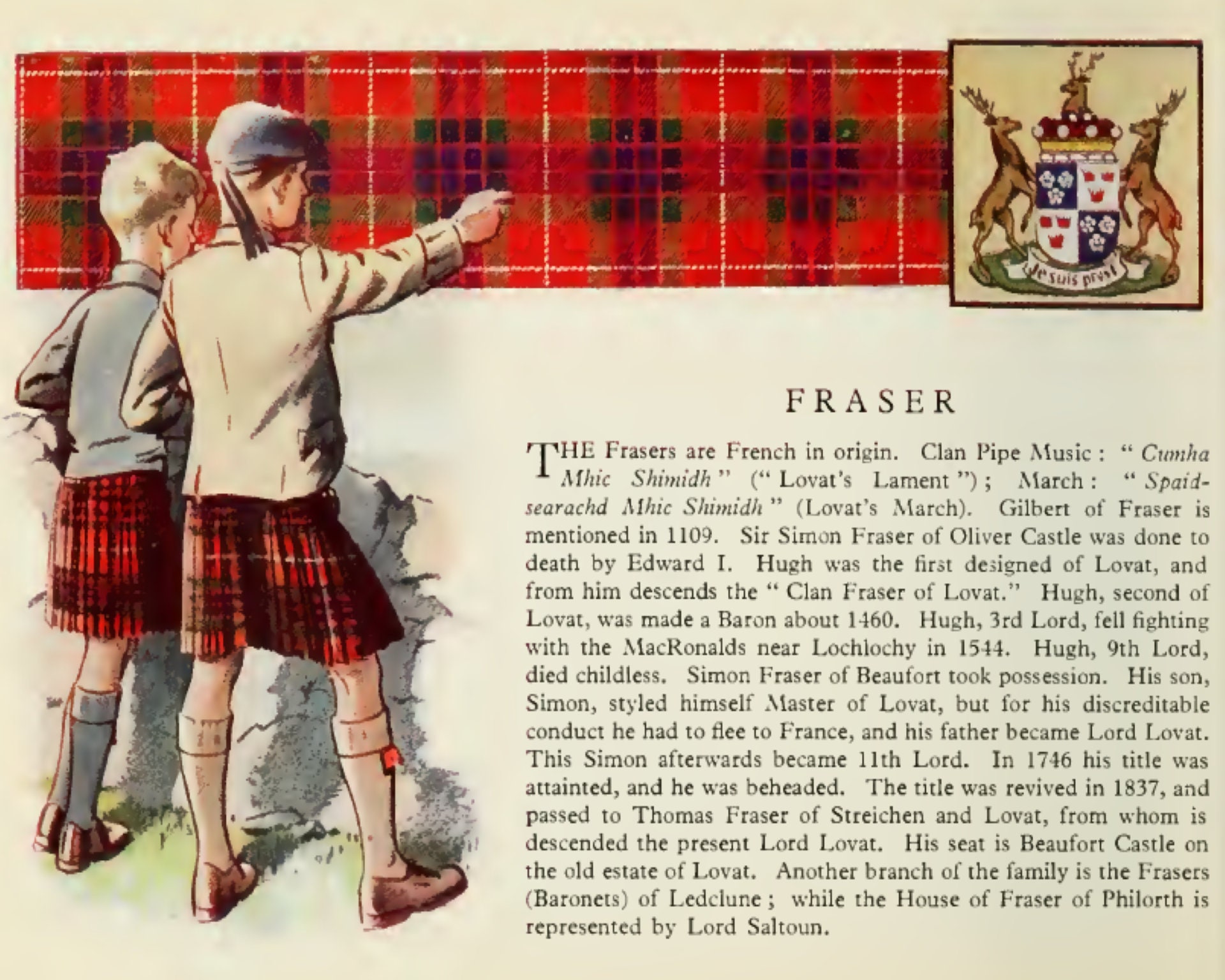 Clan Fraser Vintage Poster Etsy