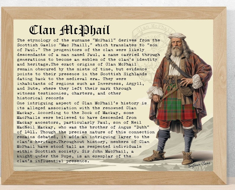 Clan McPhail Scottish History Poster