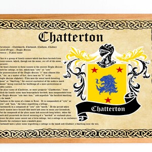 Chatterton Coat of Arms Vintage Poster