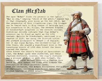 Plakat z historią Szkocji klanu McNab