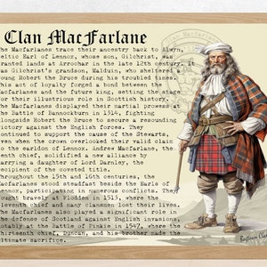 MacFarlane Scottish Clan History Poster