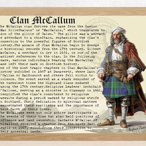Clan McCallum Scottish History Poster