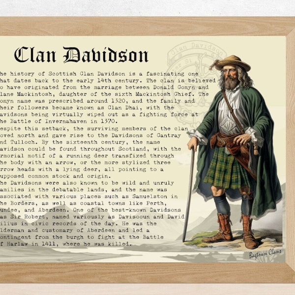 Clan Davidson Scottish History Poster