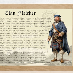 Clan Fletcher Scottish History Poster