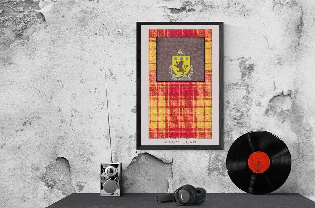 Macmillan Clan Tartan and Coat of Arms Vintage Poster digital - Etsy