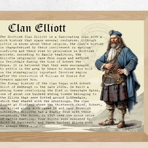 Clan Elliott Scottish History Poster
