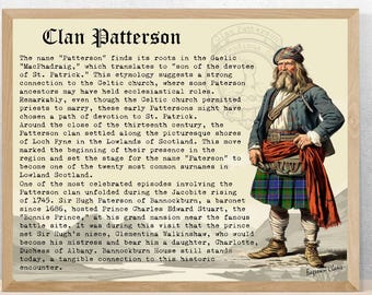 Clan Patterson Scottish History Poster