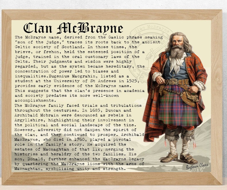 Clan McBrayne Scottish History Poster