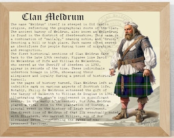 Meldrum Scottish Clan History Poster