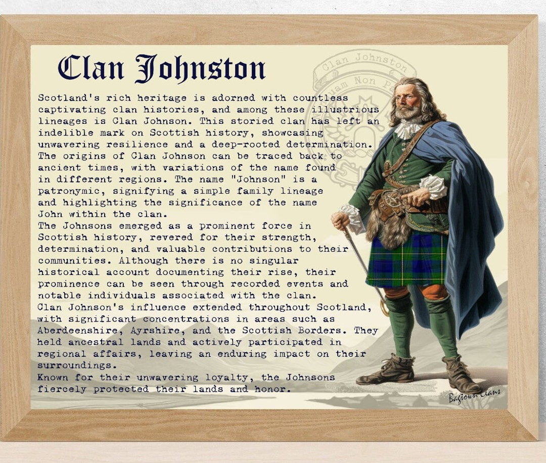 Clan Johnston Scottish History Poster Etsy